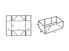 FEFCO 0451 Four Corner Glued Tray